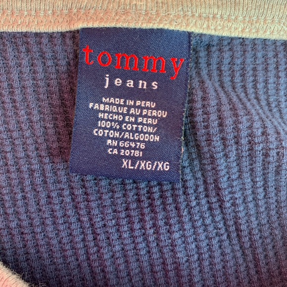 Tommy Hilfiger Tommy Girl blue waffle shirt size XL - Picture 6 of 6